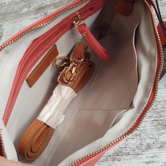 🟧NWT Valentina Coral Leather Crossbody - Picture 10 of 13